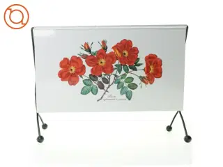Retro Vintage Røde Roser Blik Metal Tidsskrift holder (str. 40 x 18 cm)