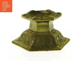 Sekskantet messing lysestage (str. Ø 11,5 cm)