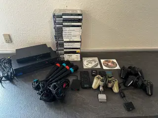 Playstation 2 pakke med 2 maskiner og 27 spil