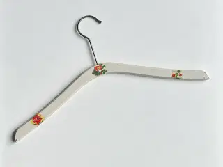 Vintage træbøjle m deko, hvid