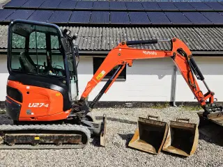Kubota U27-4 / powertilt / skovlsæt / 3800 timer