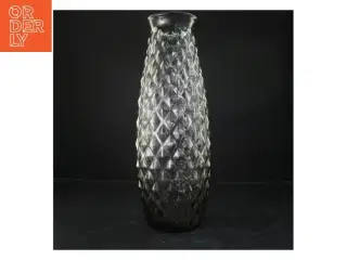 Glasvase med diamantmønster (str. 43x10 cm)