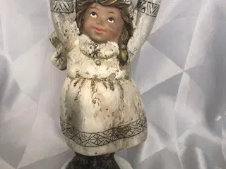 Keramik vinter pige figur 