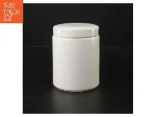 Hvid porcelænskrukke med låg fra Arabia (str. Ø 7,5 cm højde 11,5 cm)