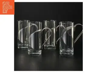 4 gløgg glas med metalhåndtag (str. 4 stk Ø 6 cm højde 13,5 cm)
