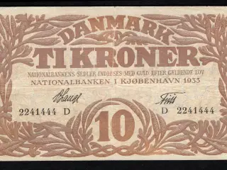 10 kr Seddel 1933 D