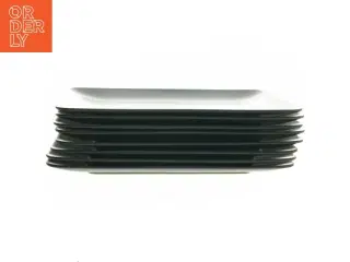 Sorte rektangulære tallerkener fra IKEA, 8 stk. (str. 30x20 cm)