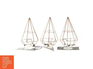 Kobberfarvede lysestager fra Bloomingville (str. 12 cm. 3 styk)