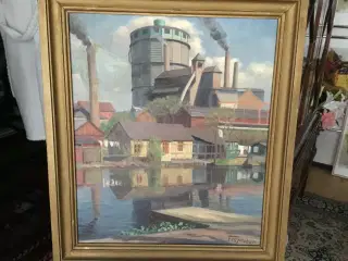 Oliemaleri fra Odense Havn