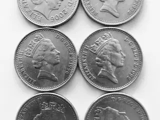 1992 UK 10 Pence og 1996 og 2006 10 pence(mønter)
