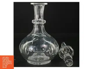 Krystal karaffel med prop (str. 30 cm. 12 cm i diameter)