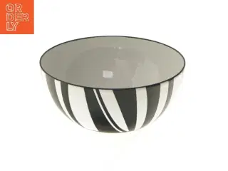 Sort og hvid skål med striber, Ø 10 cm fra Cathrineholm (str. Ø 10 cm)