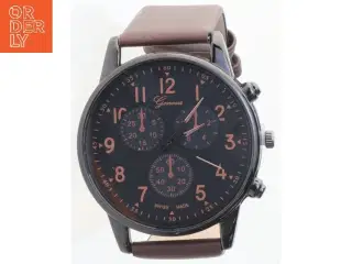 Herreur med brun rem fra Geneva (str. Ø 4 cm)