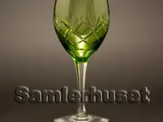 Åse Hvidvinsglas, grøn. H:143 mm.