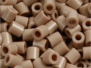 Rørperler, str. 5x5 mm, hulstr. 2,5 mm, medium, beige (32248), 1100stk./ 1 pk.