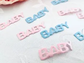 Baby dekoration lyserød og lyseblå 32 stk
