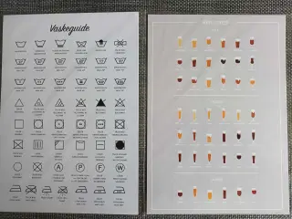 2 fine plakater i A5 - beerstyles og Vaskeguide