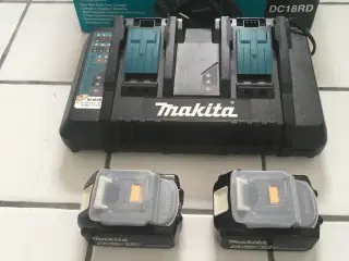 Makita Dobbelt lynoplader med 4x18v 5.0AH batteri