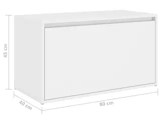 Entrébænk 80x40x45 cm spånplade hvid