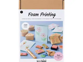 DIY Kit Stempeltryk, Dekorerede æsker og kort, beige, mellem grøn, mint, klar rød, 1 pk.