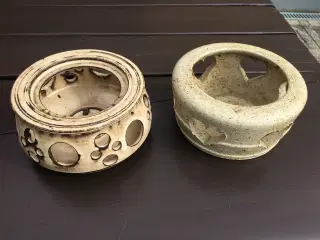 2 keramik hold varm til fyrfadslys