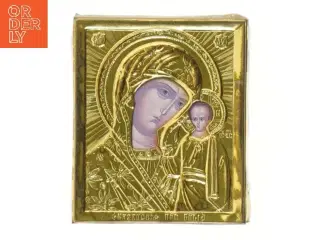 Religiøs ikonbillede i guldram (str. 11x13 cm)