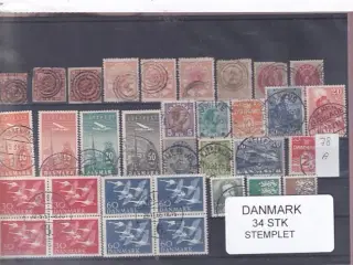 Danmark Samling - 34 Stk. Stemplet