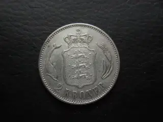 2 kr 1897 sølv pæn kv. 1+