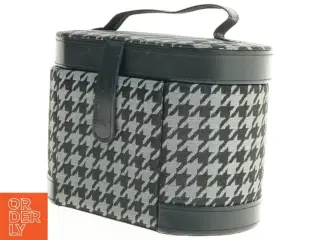 Sminketaske eller smykkeboks med houndstooth mønster (str. 21,5 x 12 x 15,5 cm)