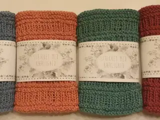 Hjemmestrikket karklude vaskeklude mundserviet