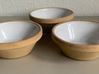 Lerskåle, god til risengrød, 3 stk, sælges samlet