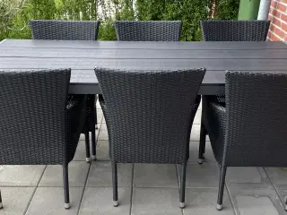 GULDBORG HAVEMØBELSÆT MED 6 BALI STOLE INKL.SORTE 