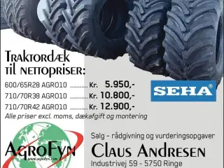 SEHA nye traktordæk til netto priser
