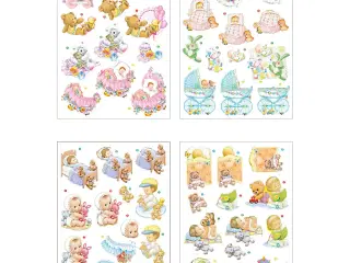3D Motiver til Baby - 4 ark, 21x30 cm