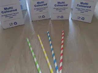 Sugerør i papir, multi farver