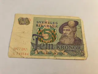 5 Kronor Sweden 1977 DU