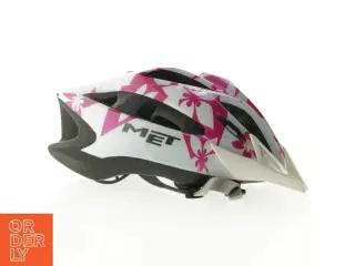 Cykelhjelm med pink blomstermønster (str. 52-57 cm)