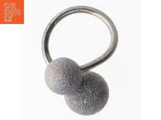 sølv ring med to kugler (str. Ø 53 mm)