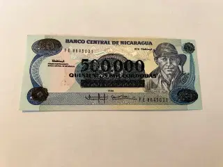 500000 Cordobas on 20 Cordobas Nicaragua 1985