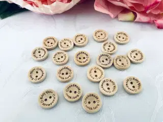 Knapper natur træ handmade with love 