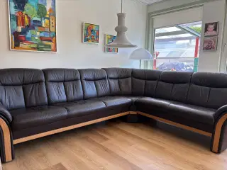 Nordisk komfort hjørnesofa i læder