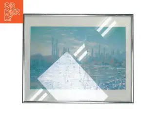Monet landskabsmaleri med ramme fra Claude Monet, Måske Billdegalleriet (str. 30,5x24,5 cm)