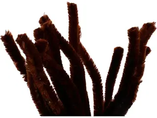 Chenille, L: 30 cm, tykkelse 15 mm, brun, 15stk./ 1 pk.