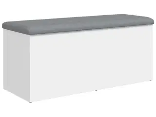 Opbevaringsbænk 102x42x45 cm konstrueret træ hvid