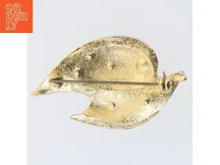 Delfinbroche med lyserøde sten (str. 4,5 x 3 cm)