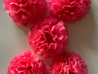 Pom poms dekoration / festartikel, 65 stk.