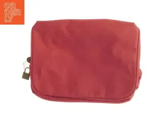 Rød toilet staske med lynlås og lås (str. 27x20 cm)
