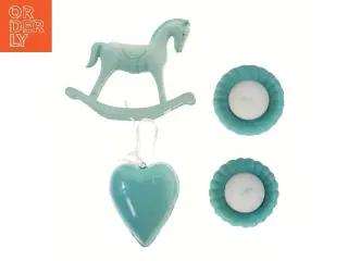 Dekorativ hest og hjerte med fyrfadslys fra Søstrene Grene (str. 8, 13 og 6,5 cm)