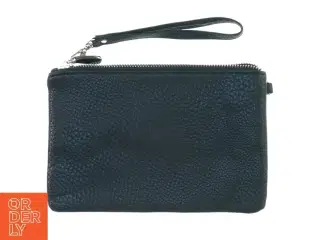 Sort læderpræget taske clutch Pung med nitter (str. 20 x 12)