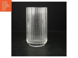 Riflet glasvase fra Lyngby (str. 20 cm)